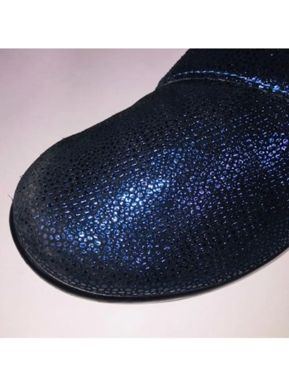 Alegria Womens Lauryn Cosmos Blue Metallic Leather Loafers size 38 US 8 8.5